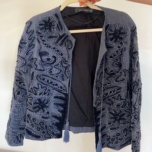 Embroidered Navy Vintage Blazer/Jacket